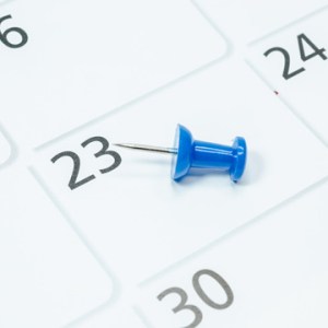 calendar with push pin